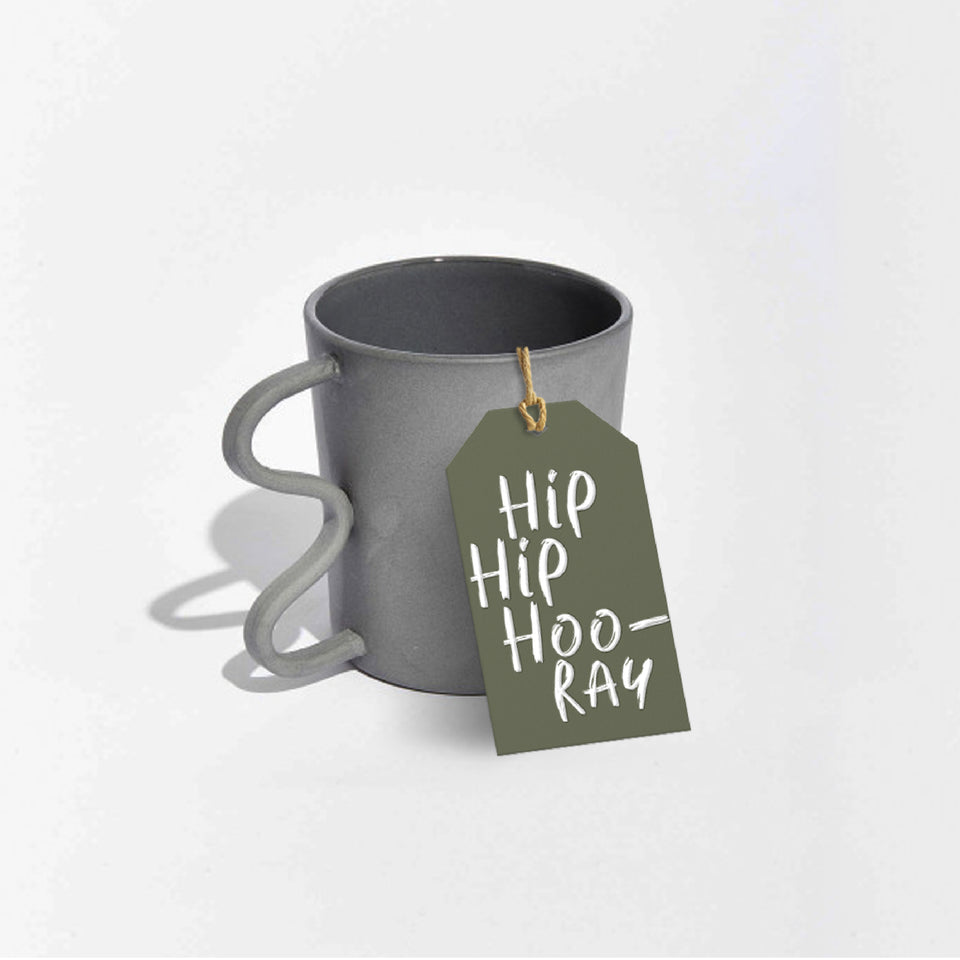 Hip Hip Hoo-ray 10pk gift tags (dark green and khaki)