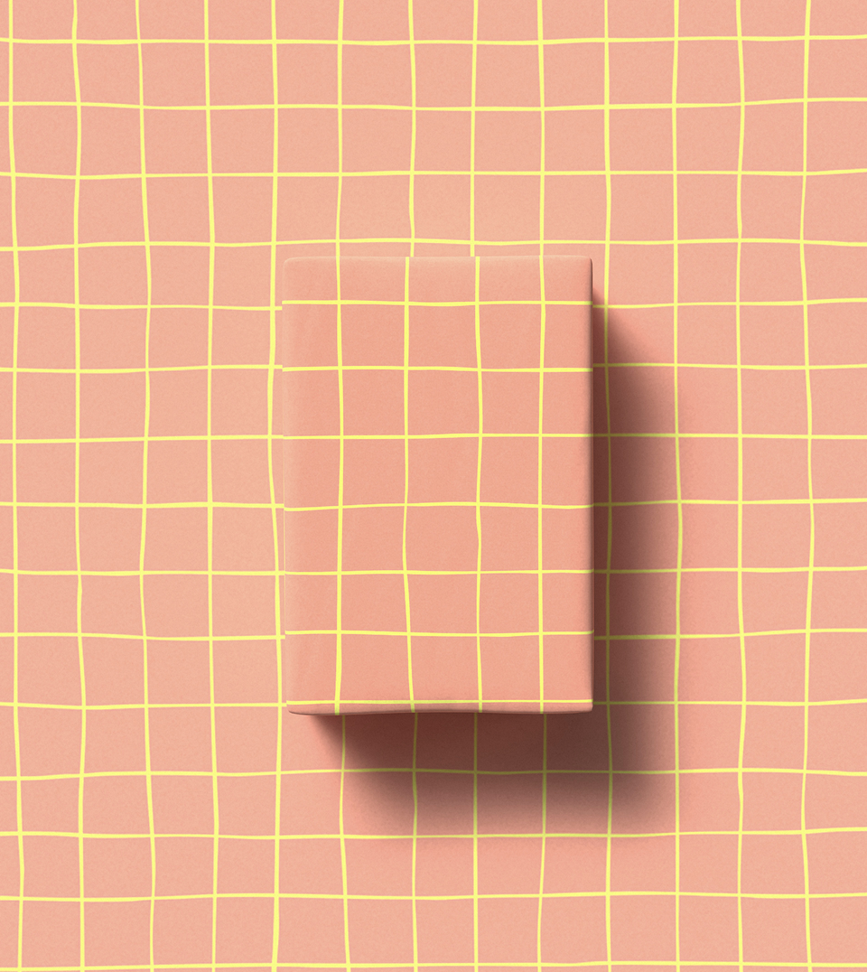 Criss Cross wrapping paper (peach, lemon)