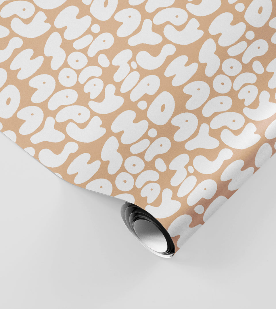 Happy Days Reverse wrapping paper (white, toffee)