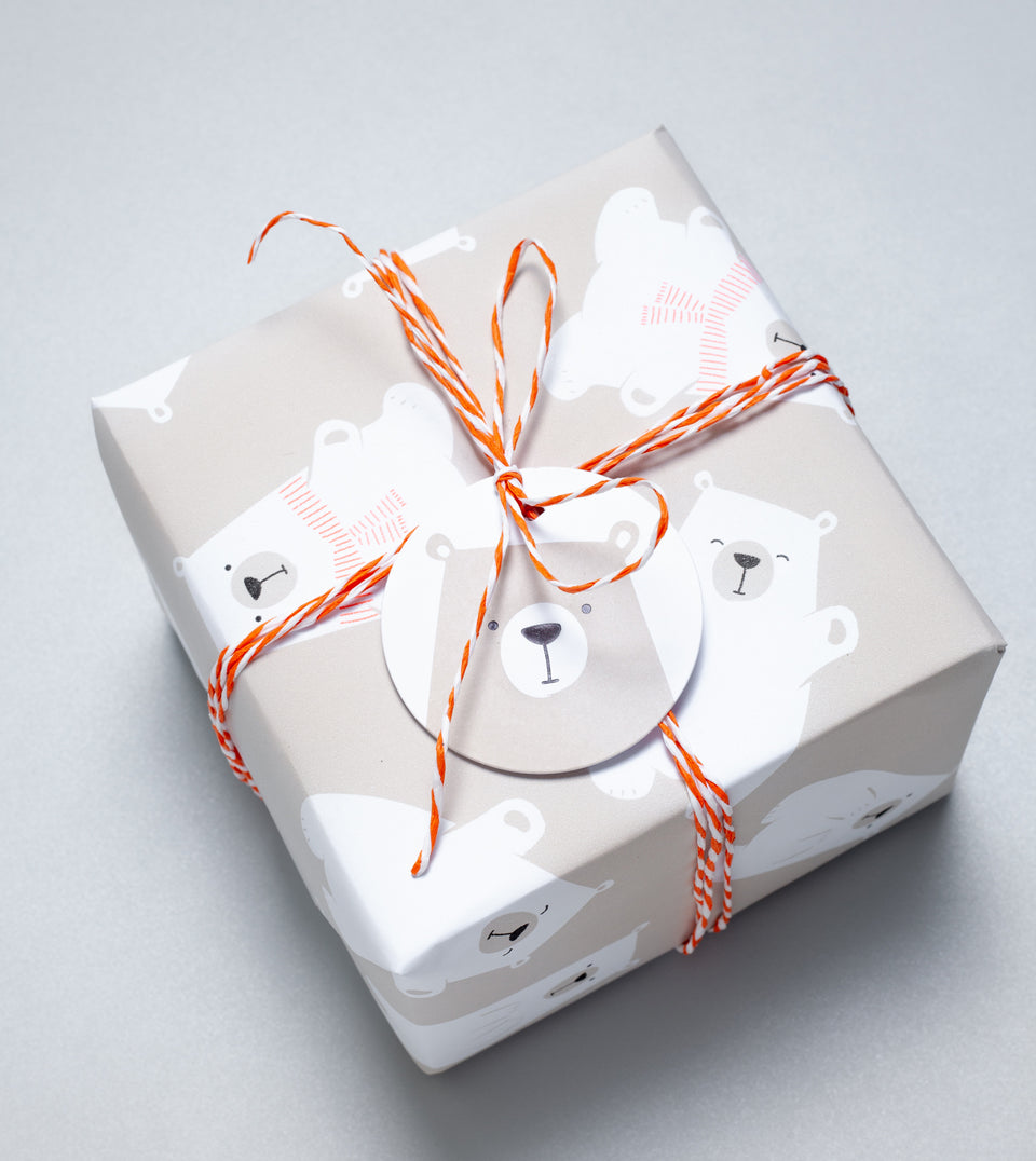 Polar Bears wrapping paper (grey) (sheets only)
