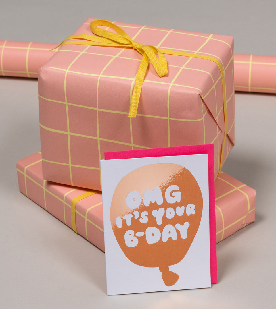 Criss Cross wrapping paper (peach, lemon)
