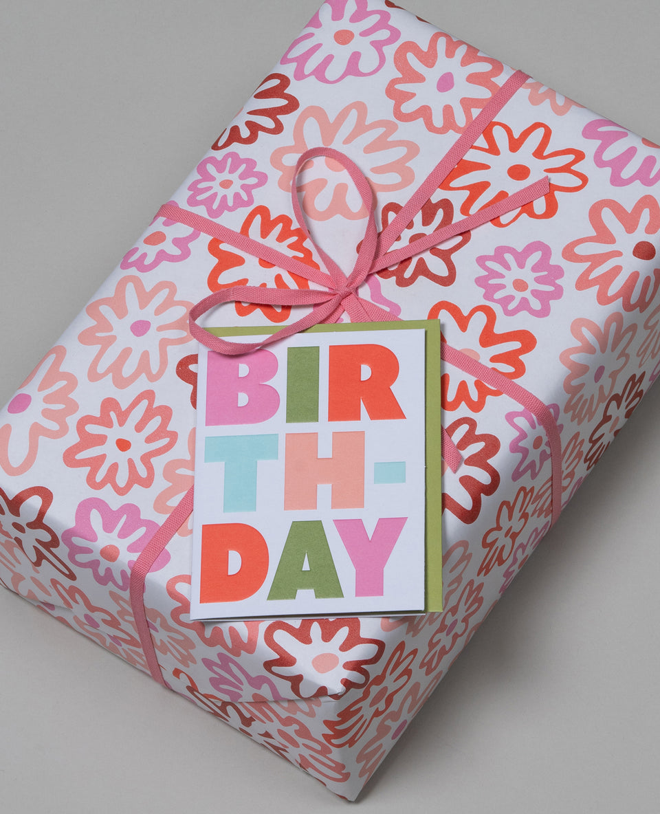 Big Bday greeting card (multi, olive)