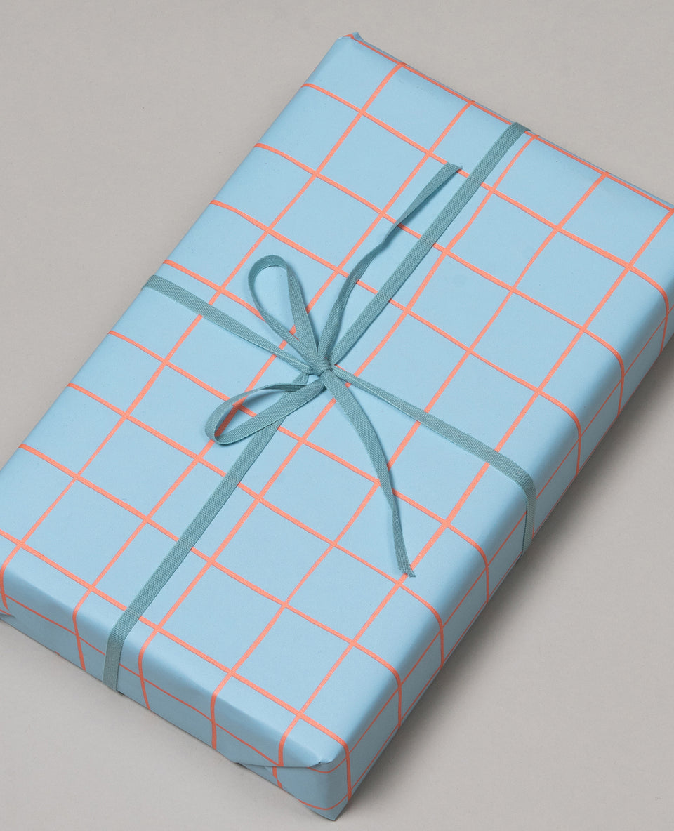 Tight weave cotton ribbon (thin) - Light blue