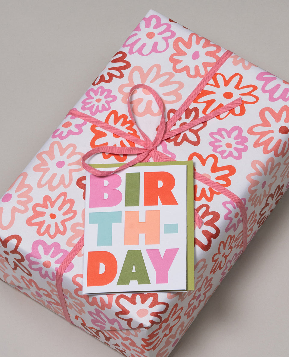 Big Bday greeting card (multi, olive)