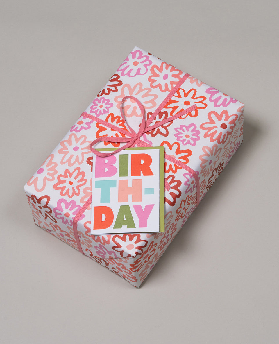 Daisy wrapping paper (blush, red, burgundy, pink, mauve)