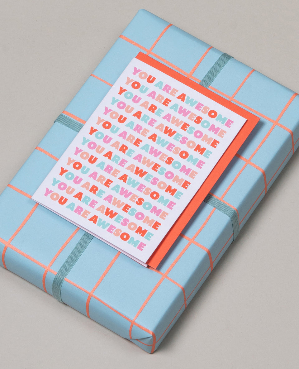 You Are Awesome greeting card (multi, tomato)