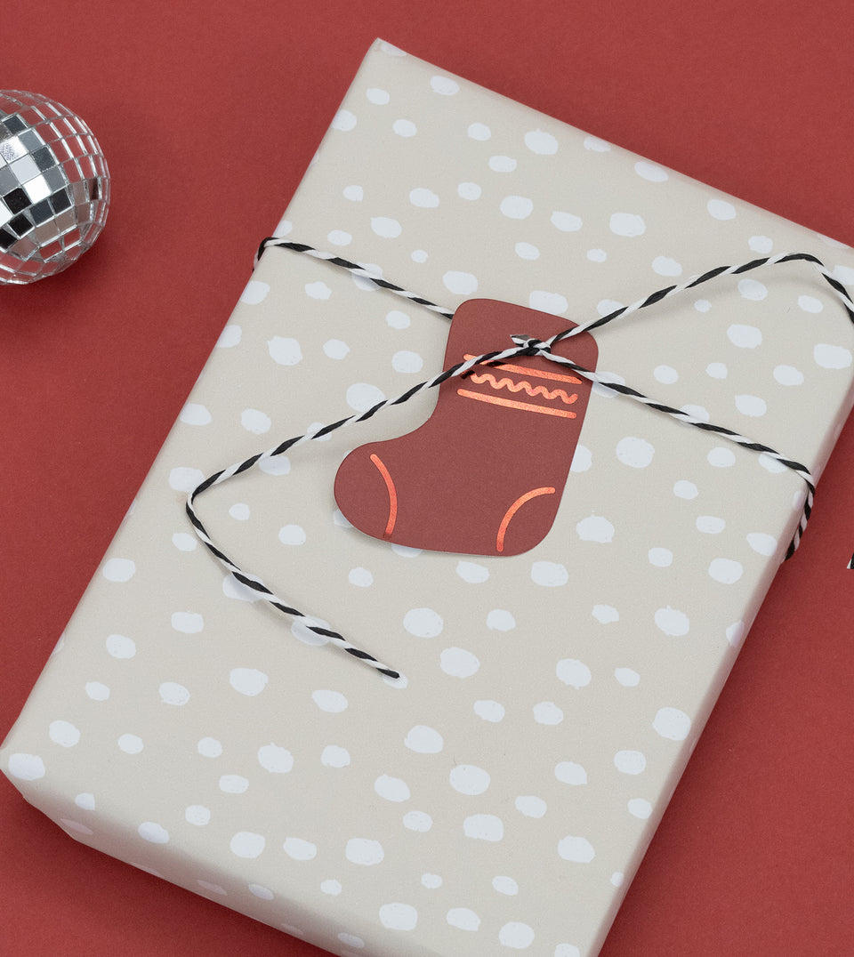 Snowflake wrapping paper (grey and white) (rolls low stock)