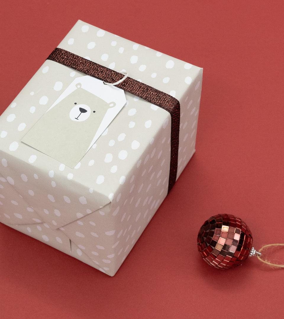 Snowflake wrapping paper (grey and white) (rolls low stock)
