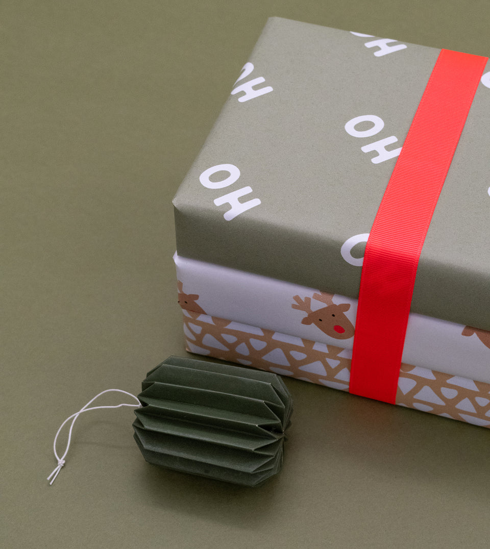 Ho Ho Ho wrapping paper (pine green)