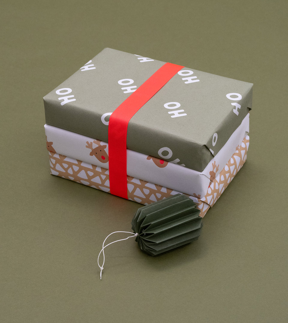 Ho Ho Ho wrapping paper (pine green)