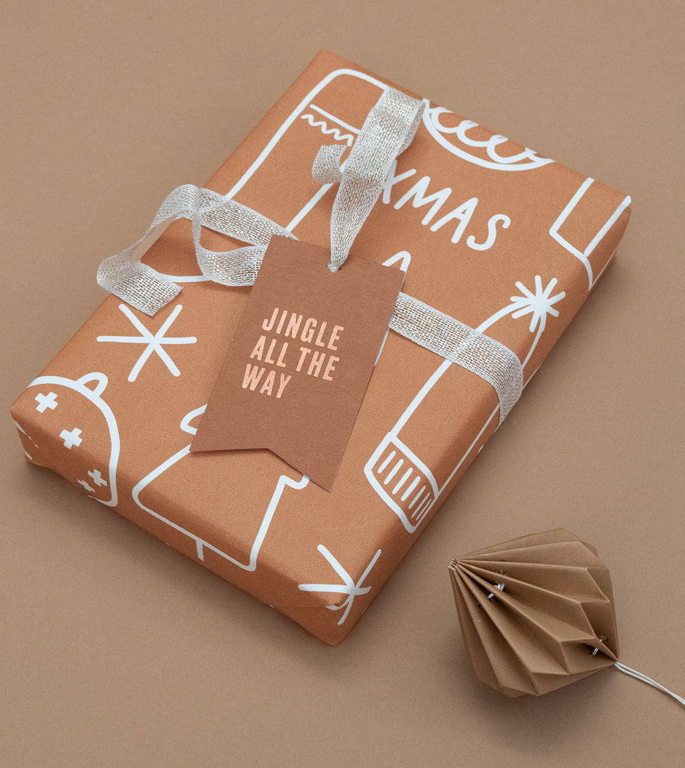 Big Xmas wrapping paper (chestnut) (rolls low stock)