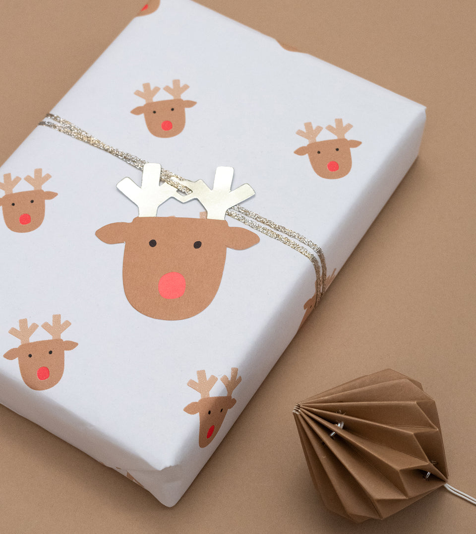 Rudolph wrapping paper (tan)