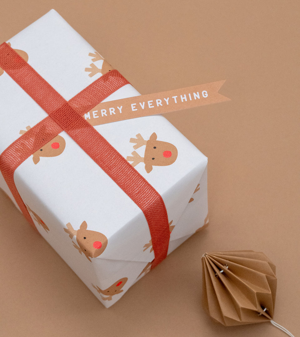 Rudolph wrapping paper (tan)