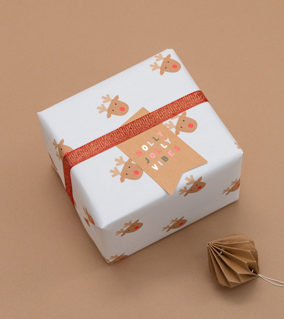 Rudolph wrapping paper (tan)