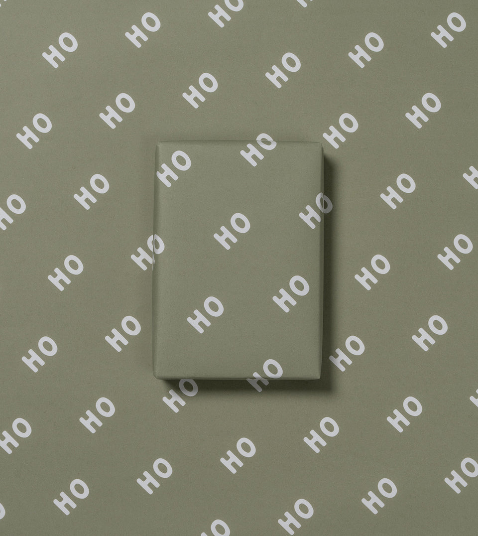 Ho Ho Ho wrapping paper (pine green)