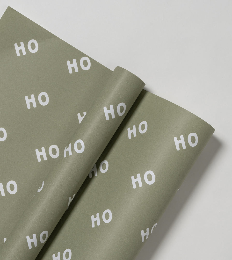 Ho Ho Ho wrapping paper (pine green)