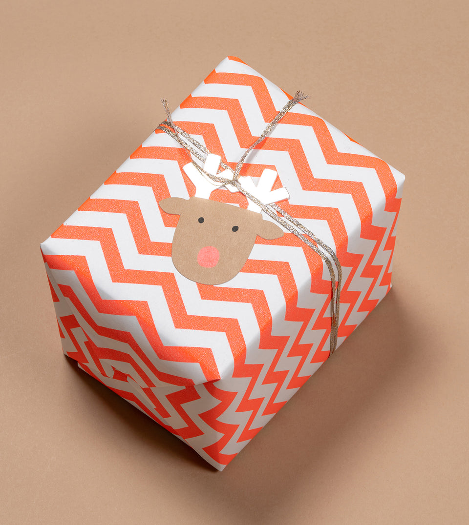 Zig Zag wrapping paper (neon coral) (sheets only)