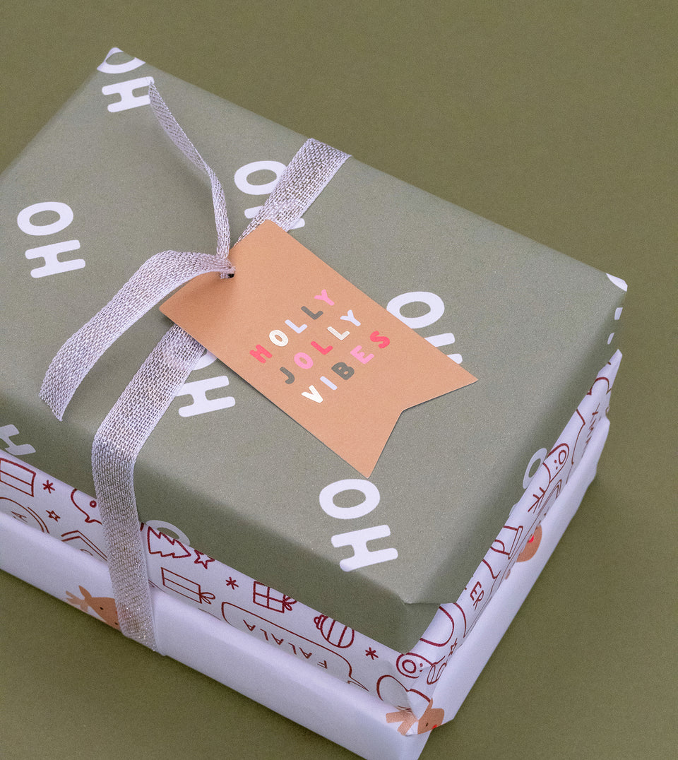 Ho Ho Ho wrapping paper (pine green)