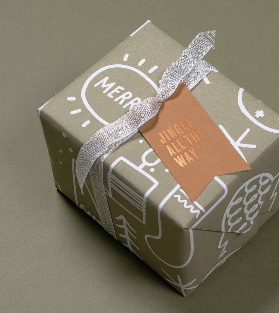 Big Xmas wrapping paper (dark khaki) (sheets only)