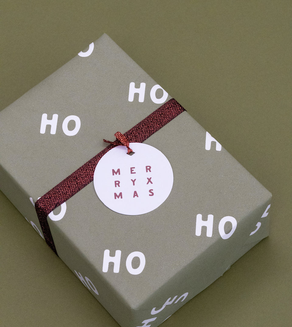 Ho Ho Ho wrapping paper (pine green)