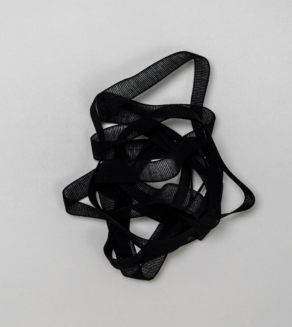 Loose weave cotton ribbon - Black