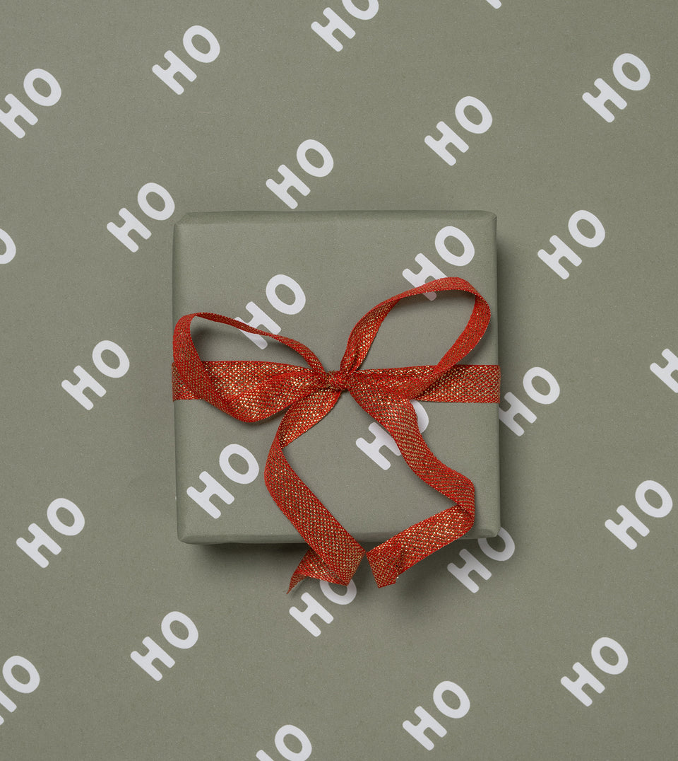 Ho Ho Ho wrapping paper (pine green)
