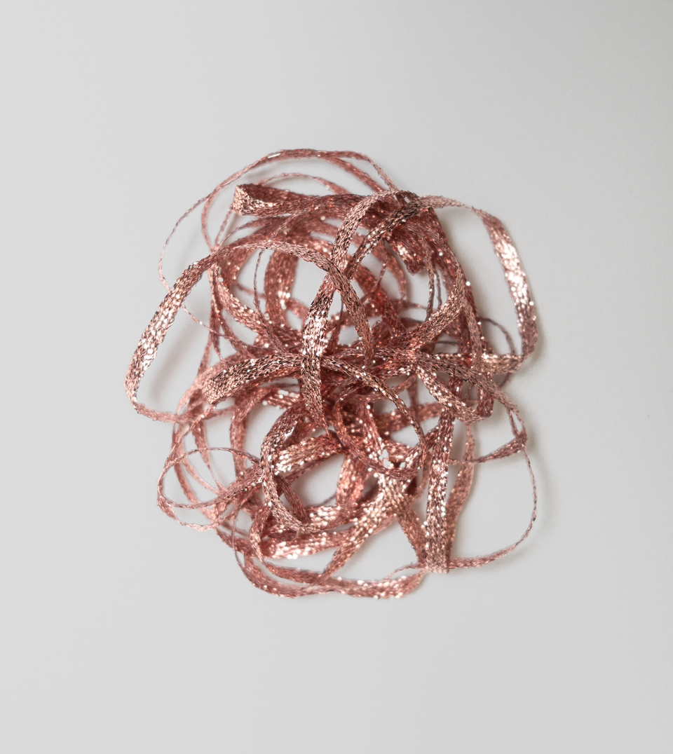 Metallic braided ribbon (thin) - Rose Gold