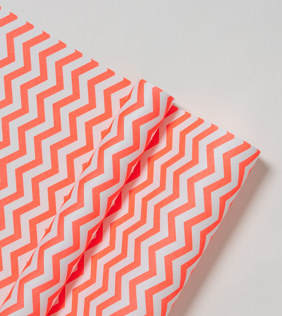 Zig Zag wrapping paper (neon coral) (sheets only)