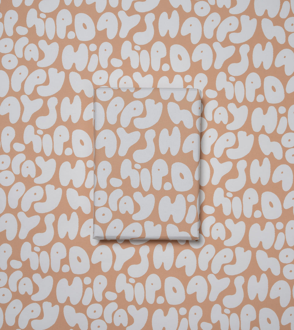 Happy Days Reverse wrapping paper (white, toffee)