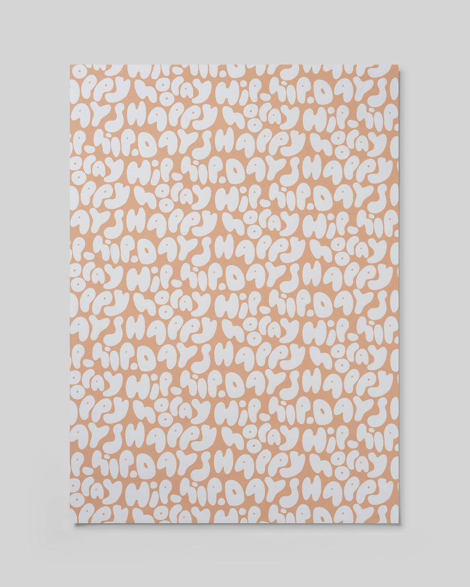Happy Days wrapping paper (toffee, white) (sheets only)