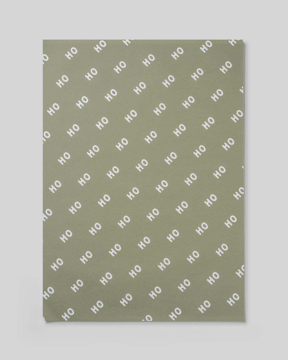 Ho Ho Ho wrapping paper (pine green)