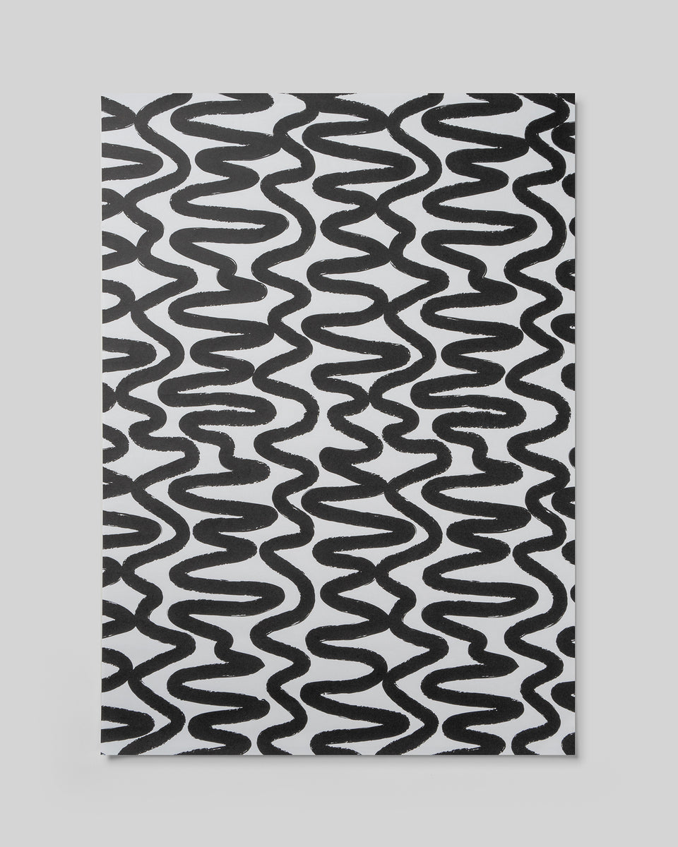Squiggle wrapping paper (black, white)