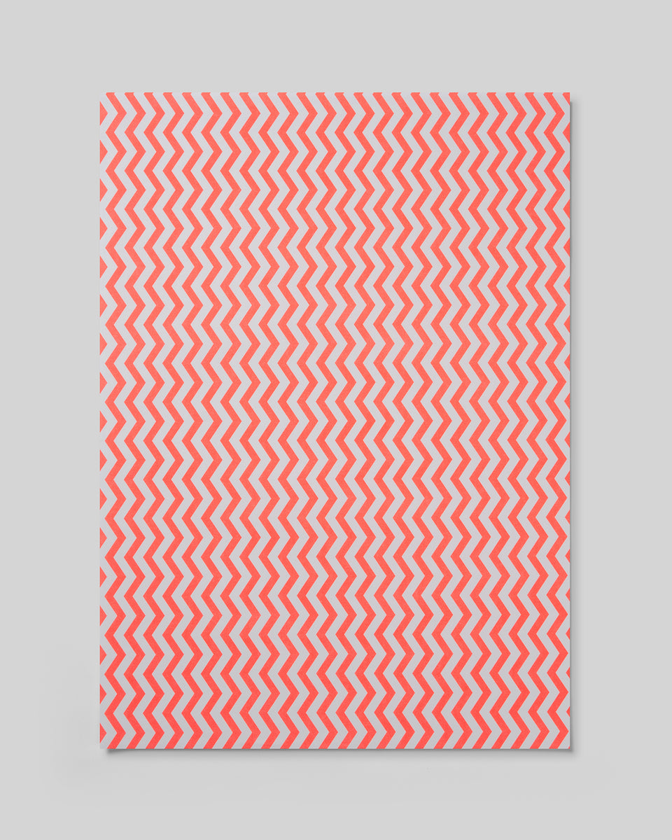 Zig Zag wrapping paper (neon coral) (sheets only)