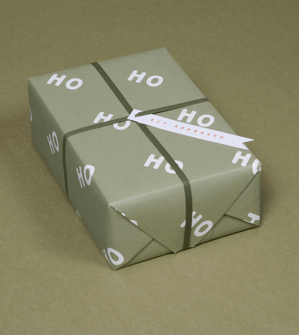 Ho Ho Ho wrapping paper (pine green)