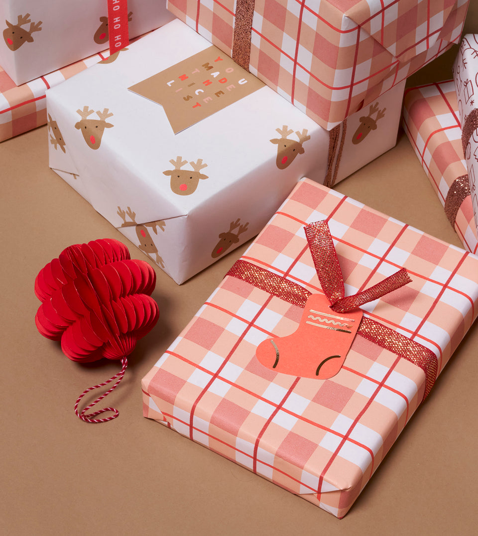 Metallic loose weave cotton ribbon - Red / Gold