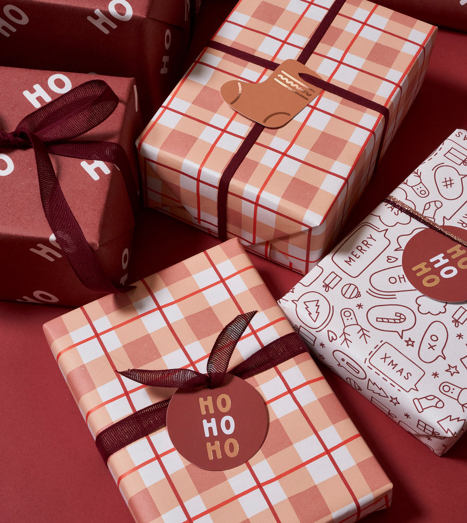 Merry Xmas 20pk gift tags (dusty rose, mulled wine, white, rose gold)