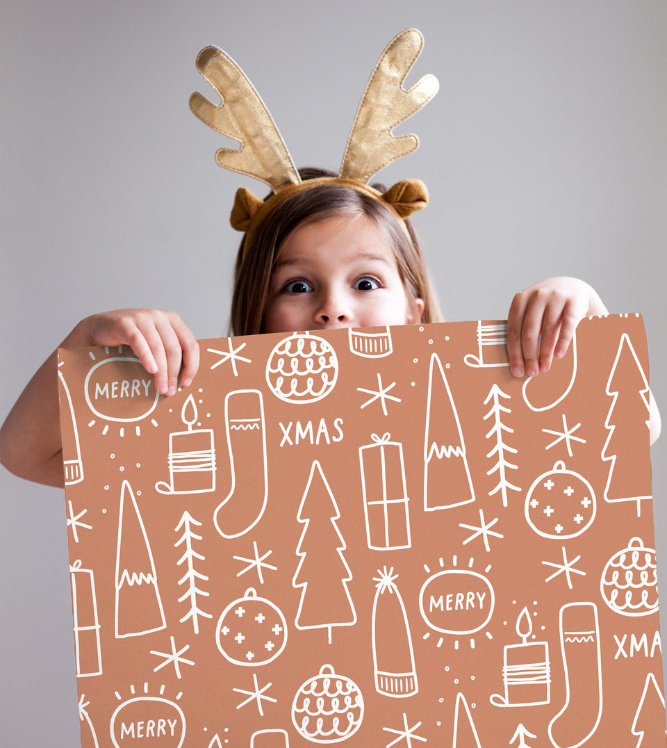 Big Xmas wrapping paper (gingerbread) (sheets only)