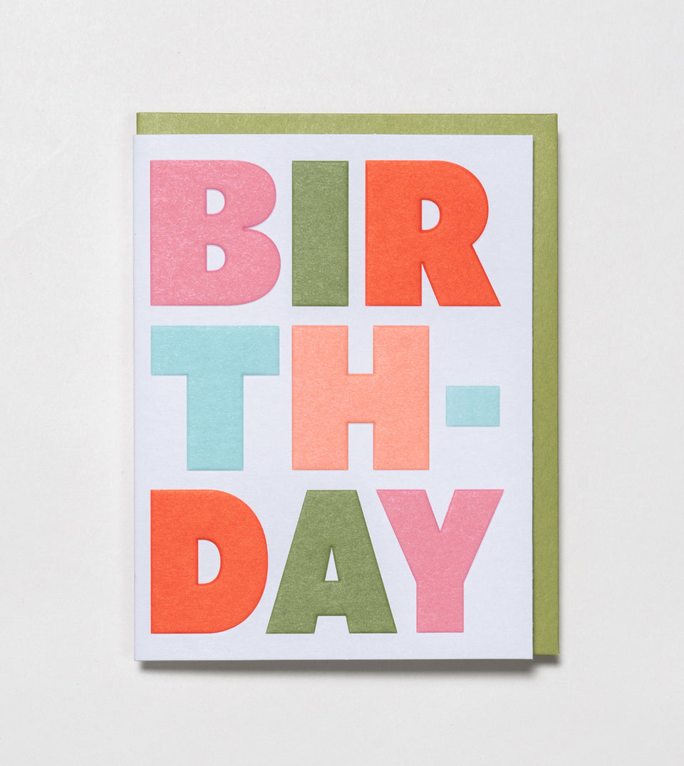 Big Bday Big greeting card (multi, olive)