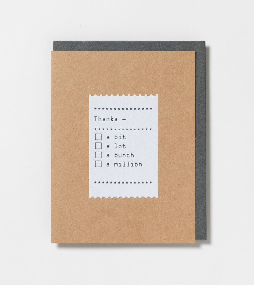 Thanks A Million greeting card