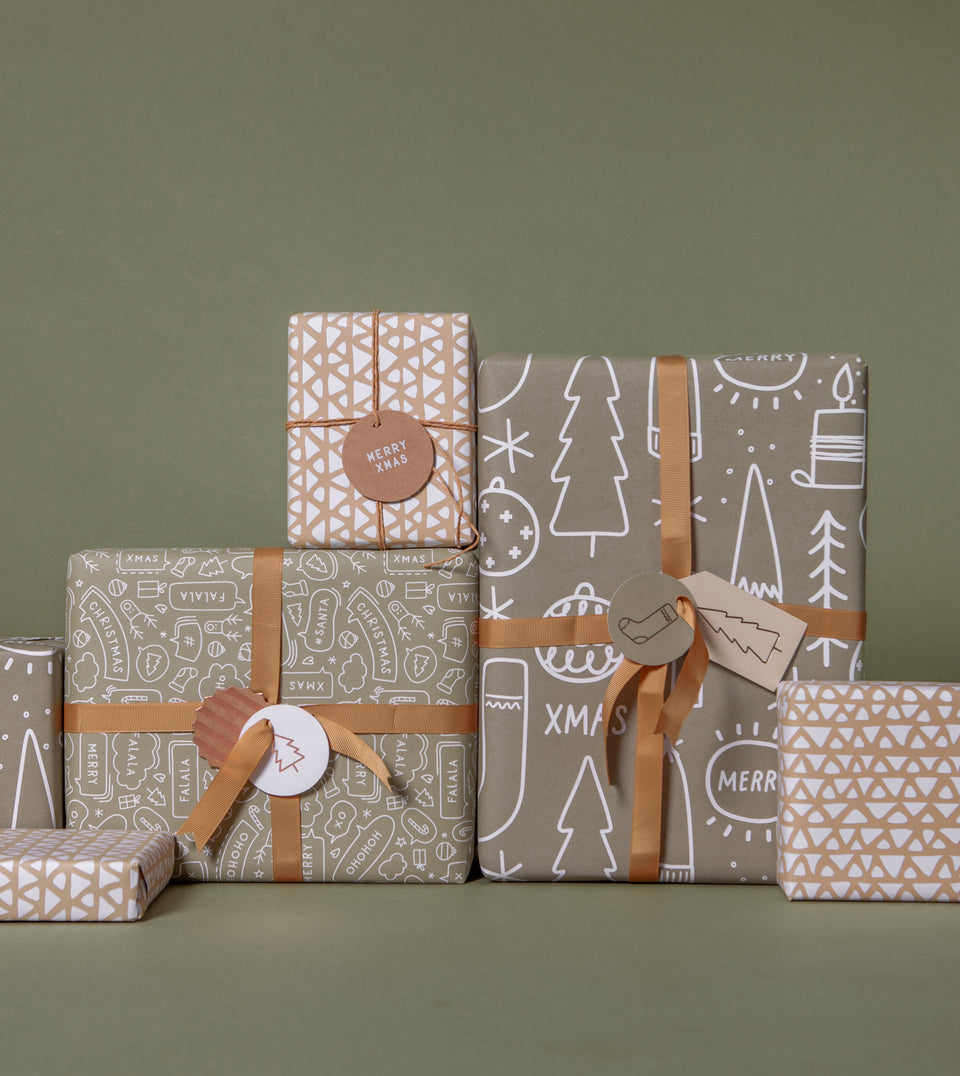 Abstract Tree wrapping paper (honey)