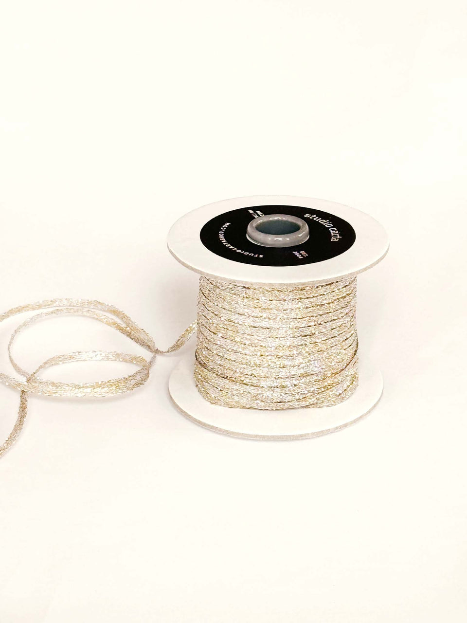 Metallic braided ribbon 4mm - Pearl