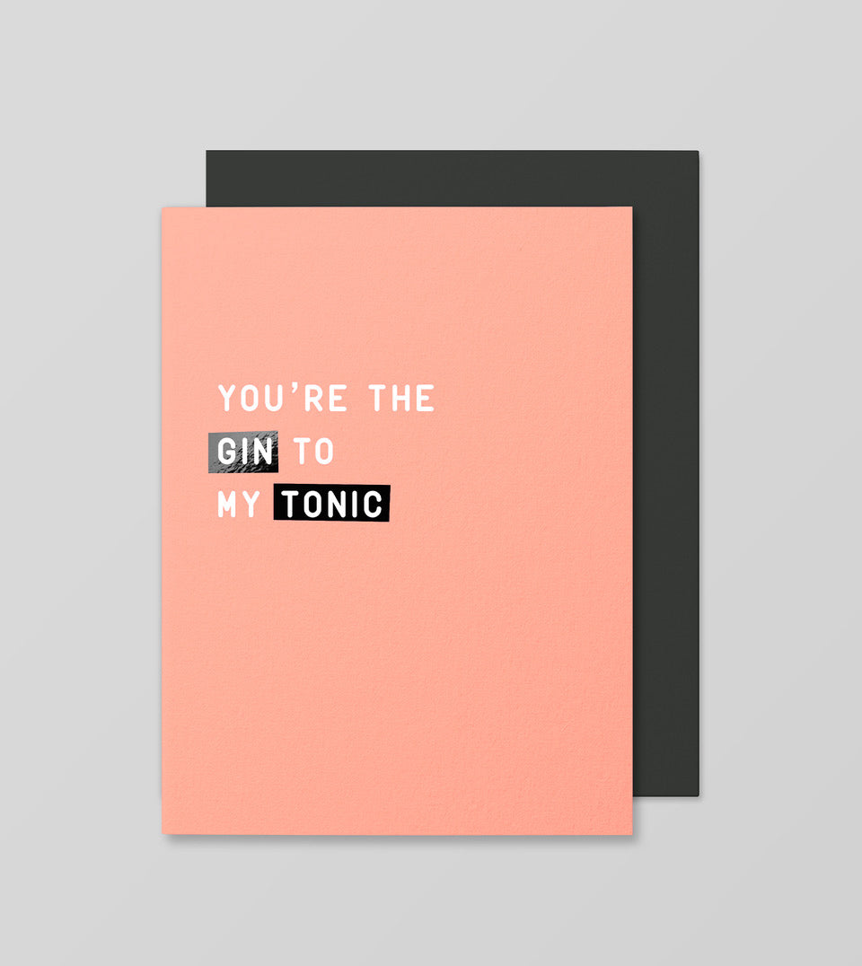 gin to my tonic-greeting card-made paper co - neon pink charcoal