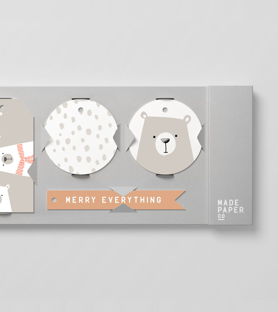 Polar Bear 20pk gift tags (grey)