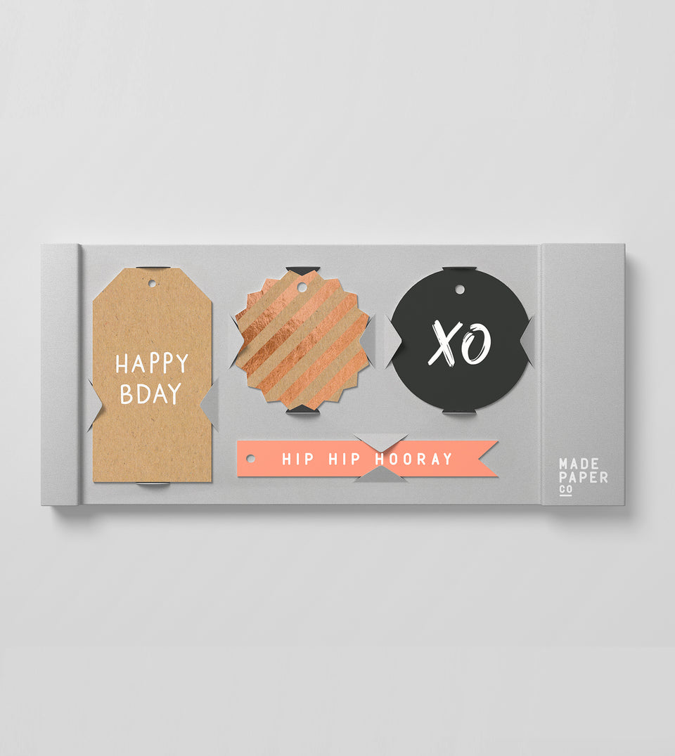 gifttags-20pack-happybday-xo-charcoal-pink-kraft-rosegold-madepaperco