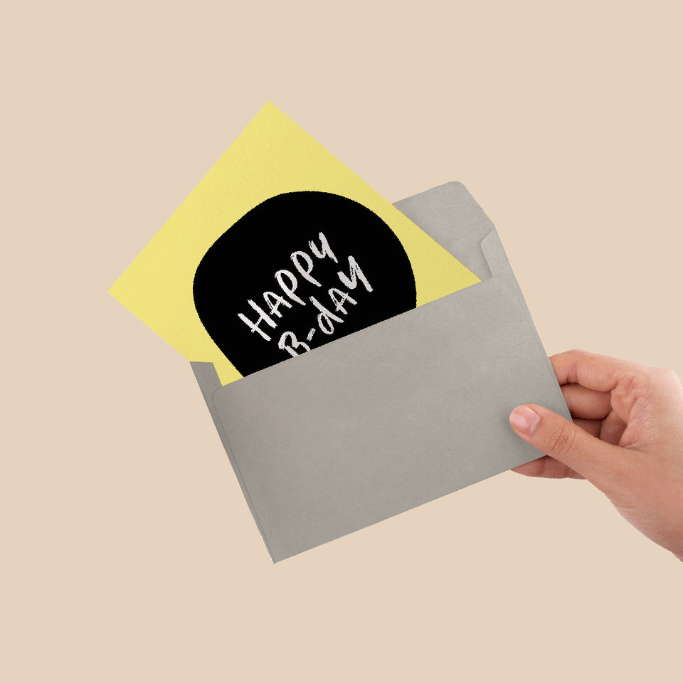Happy Bday speech greeting card (lemon)