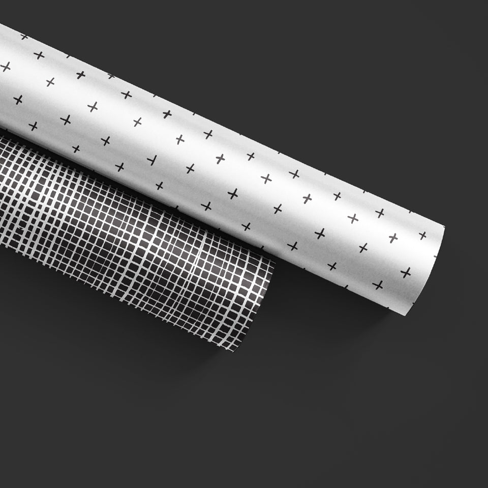 Grid wrapping paper (black, white)