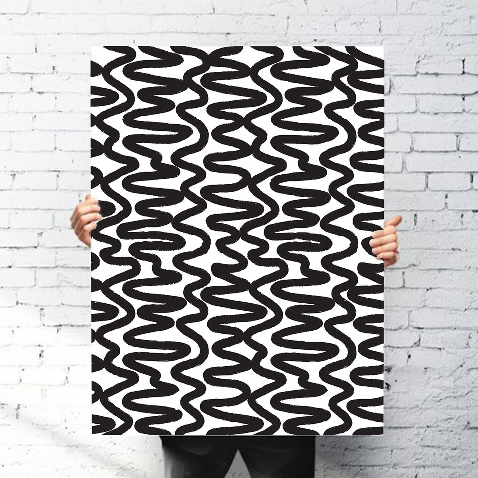 Squiggle wrap (black, white) (sheets only)
