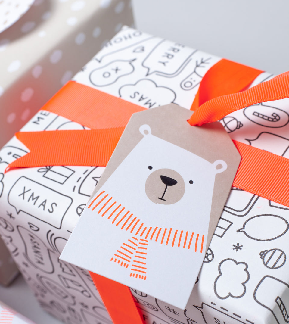 Polar Bear 10pk gift tags (grey)