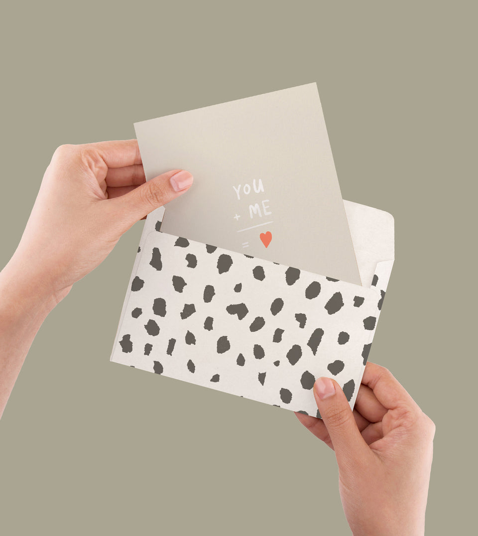 MPC - you + me = heart - Made Paper Co - chalk white charcoal neon coral