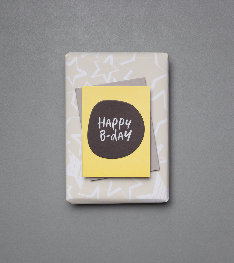 Happy Bday speech greeting card (lemon)